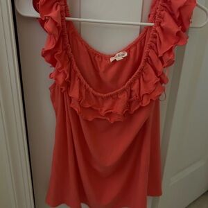 Riley & Rae M top. Orange/Pink ish.